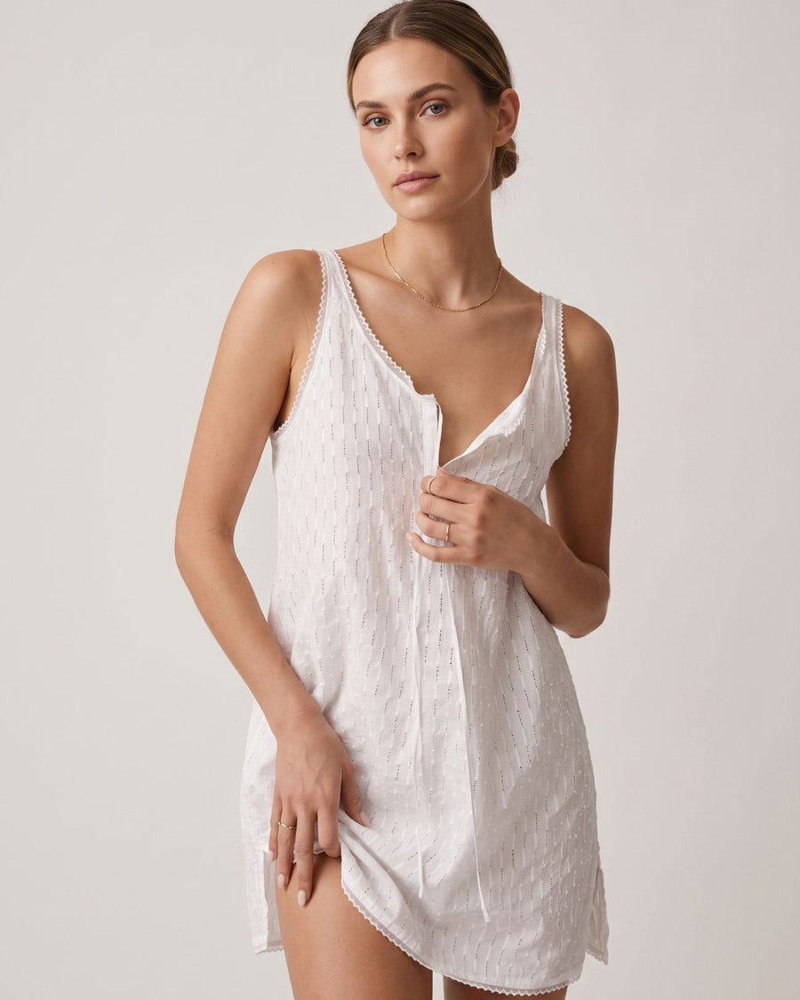 Breathable Hollow Cotton Slip Dress