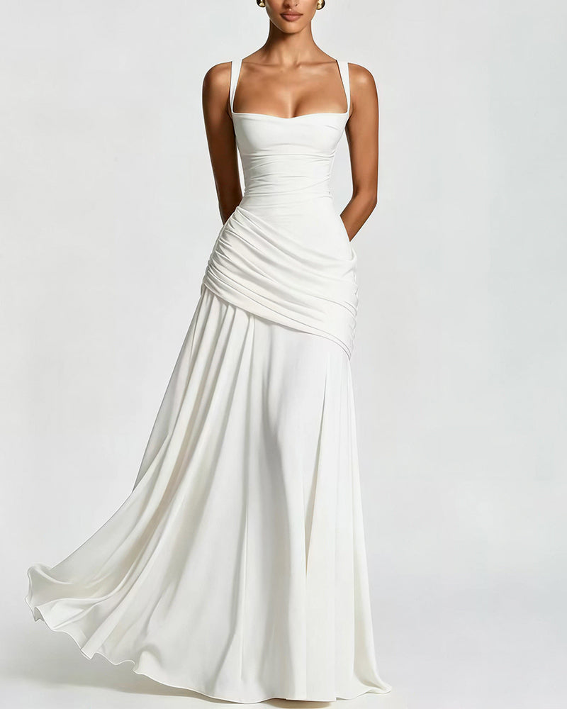 Elysian Ruched Maxi Slip Dress