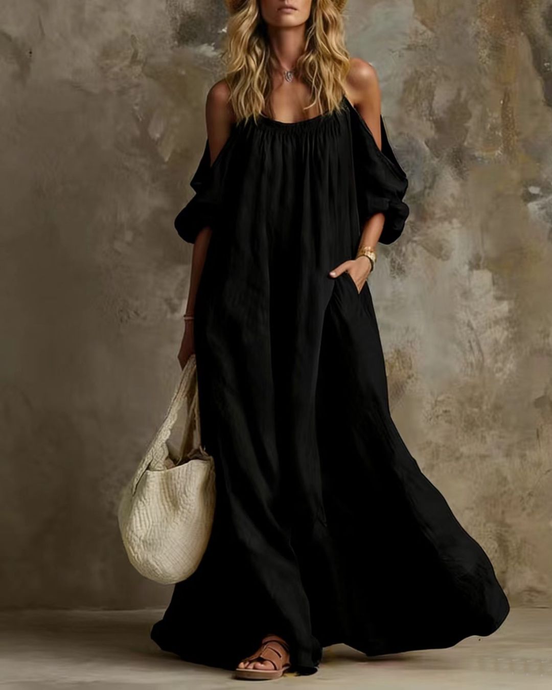 Spaghetti Strap Swing Maxi Dress