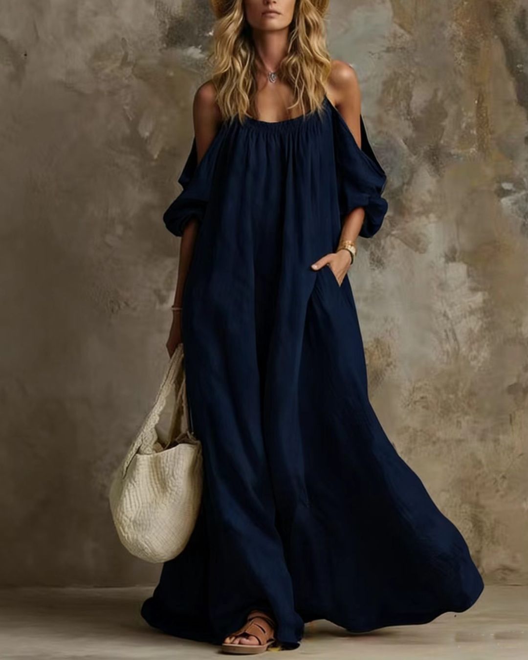 Spaghetti Strap Swing Maxi Dress