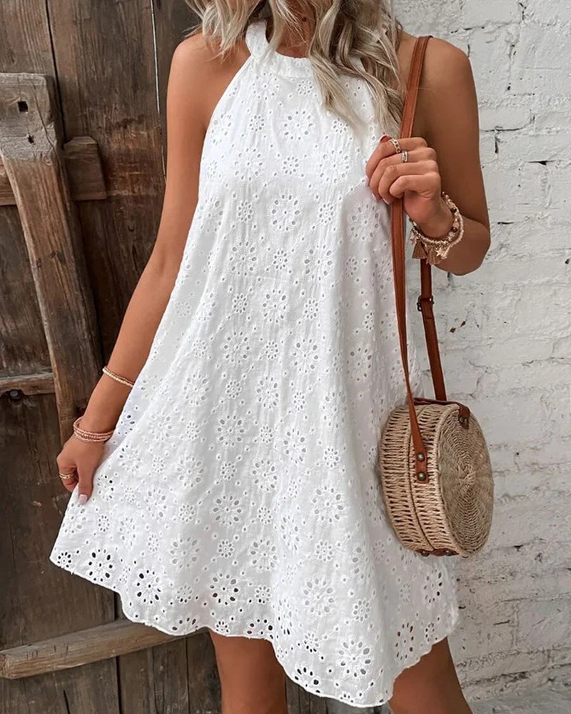 Openwork Halter-Neck Dress
