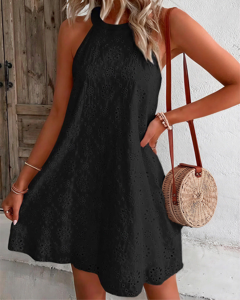 Openwork Halter-Neck Dress