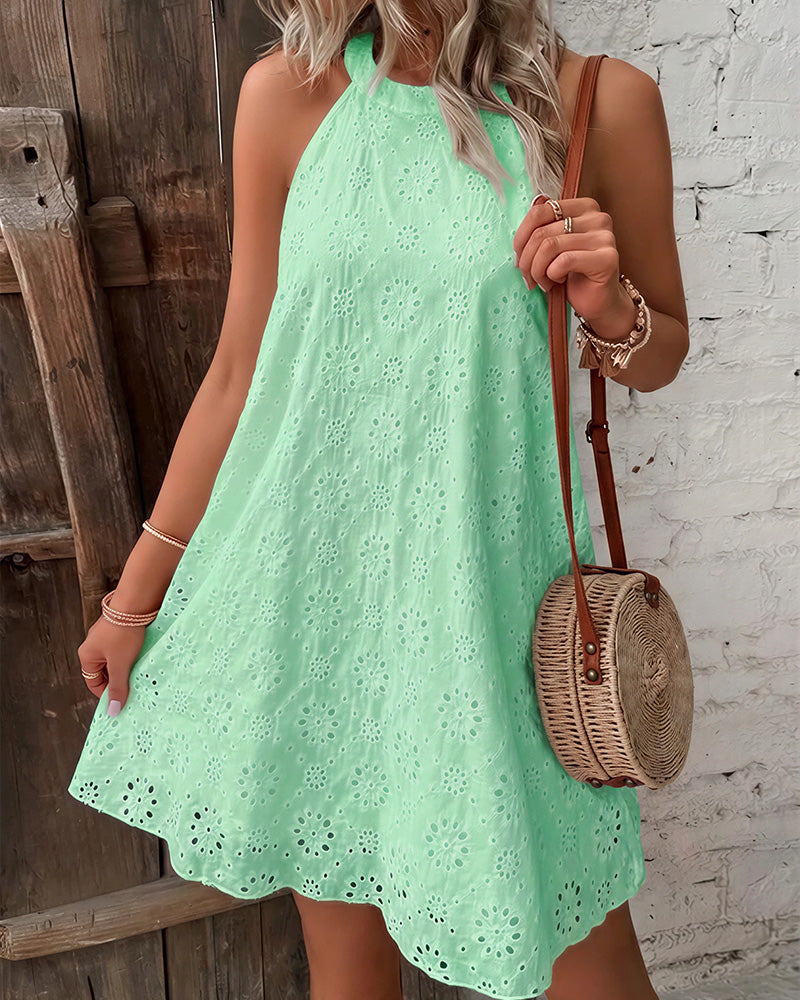 Openwork Halter-Neck Dress