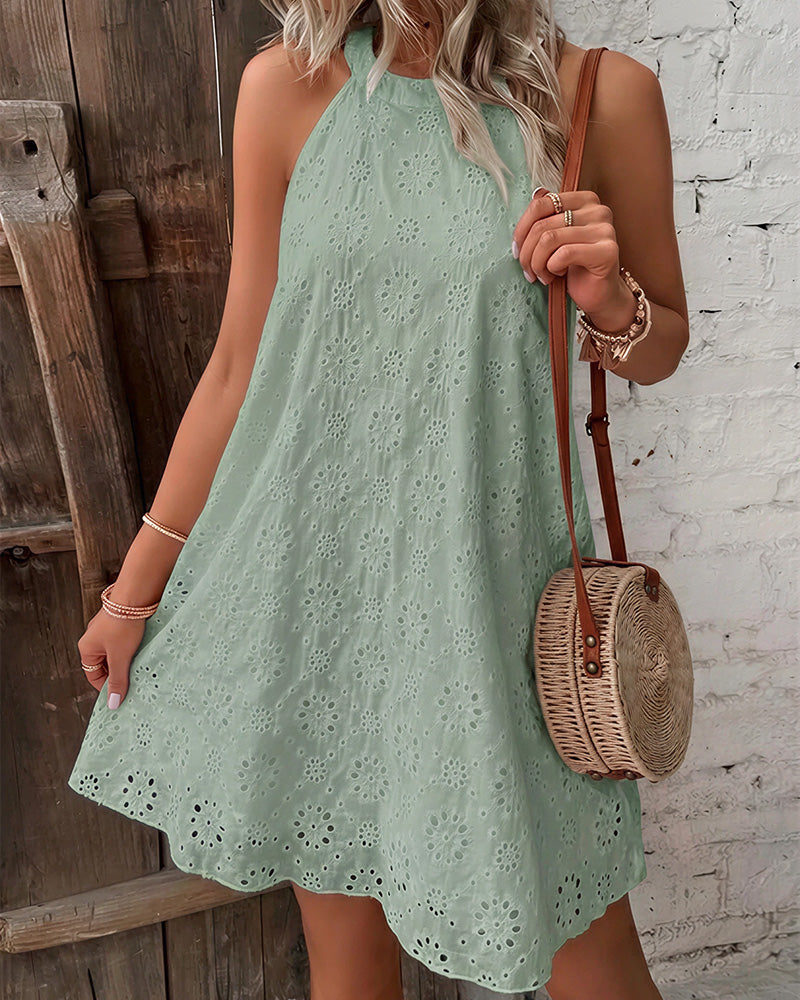 Openwork Halter-Neck Dress