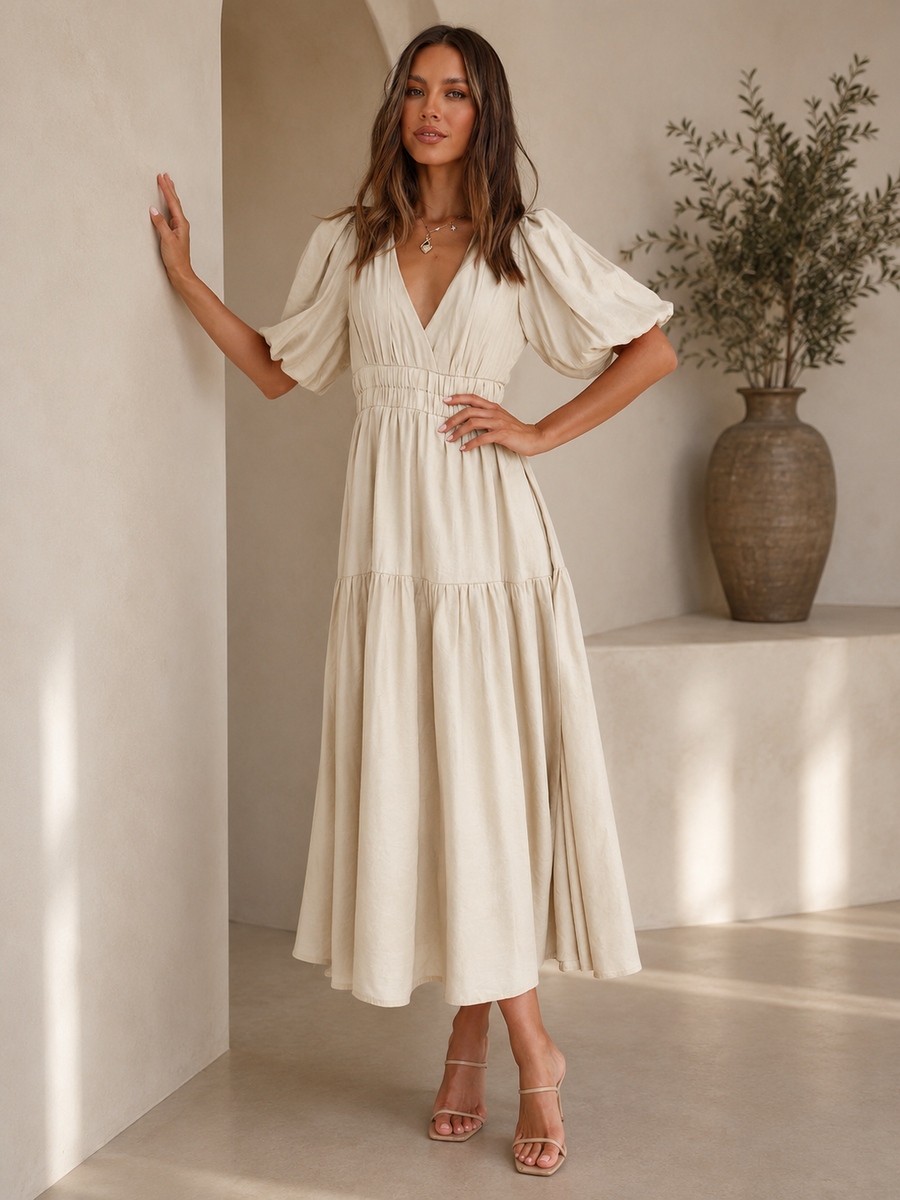 Aurielle™ V-Neck Flow Dress