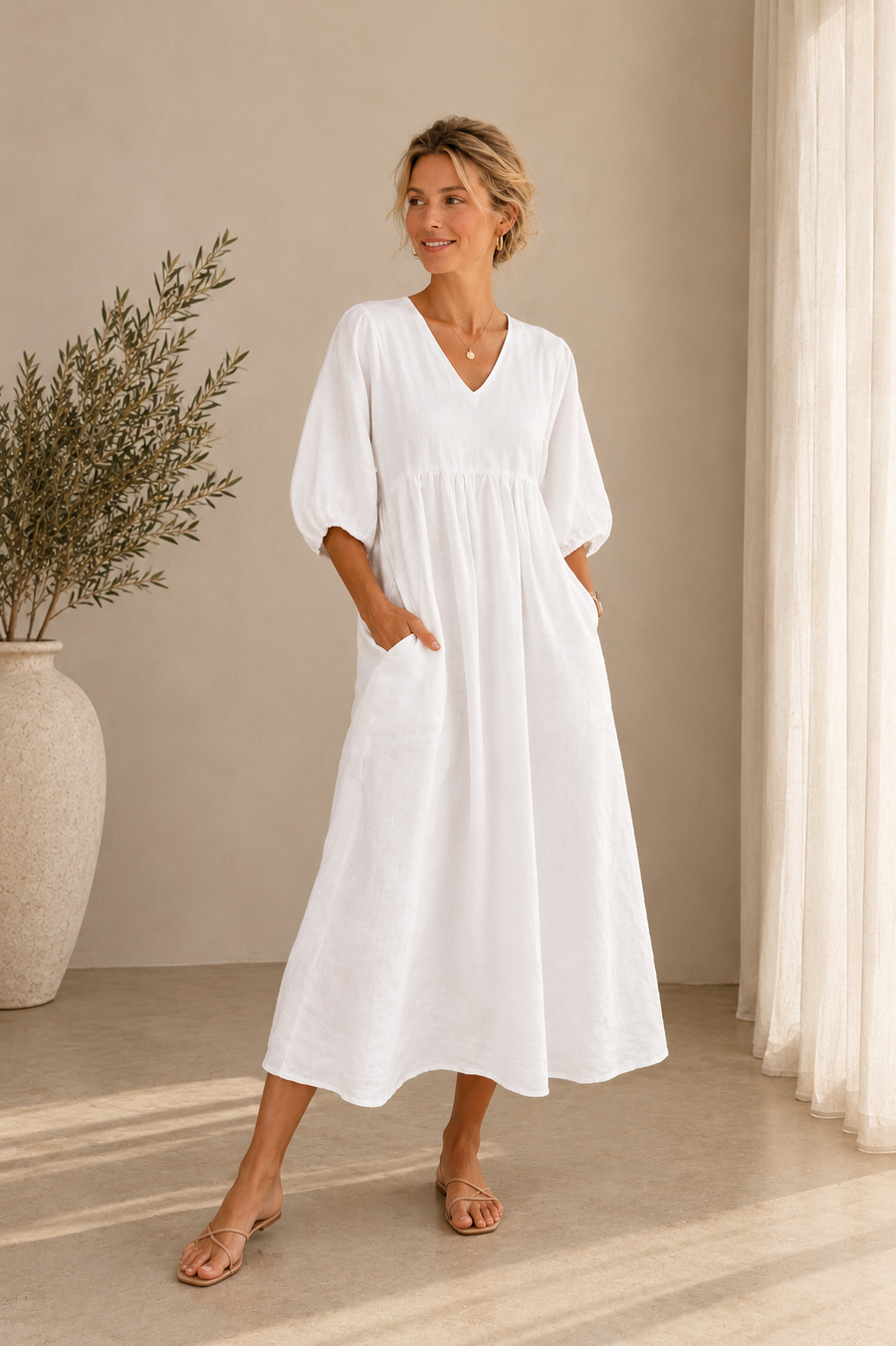 Daisy™ Elegance V-Neck Maxi Dress