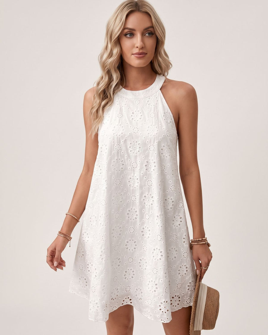 Openwork Halter-Neck Dress