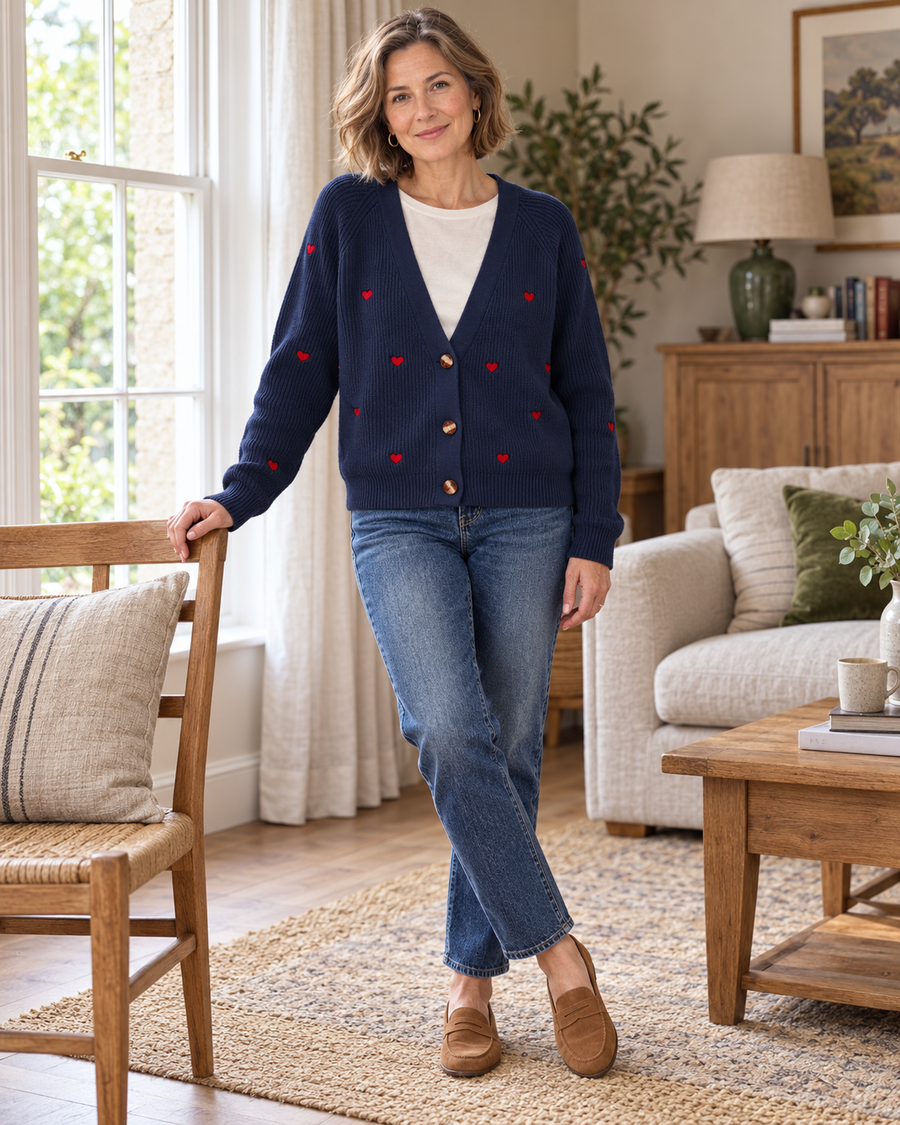 The Audrey Heart Detail Cardigan