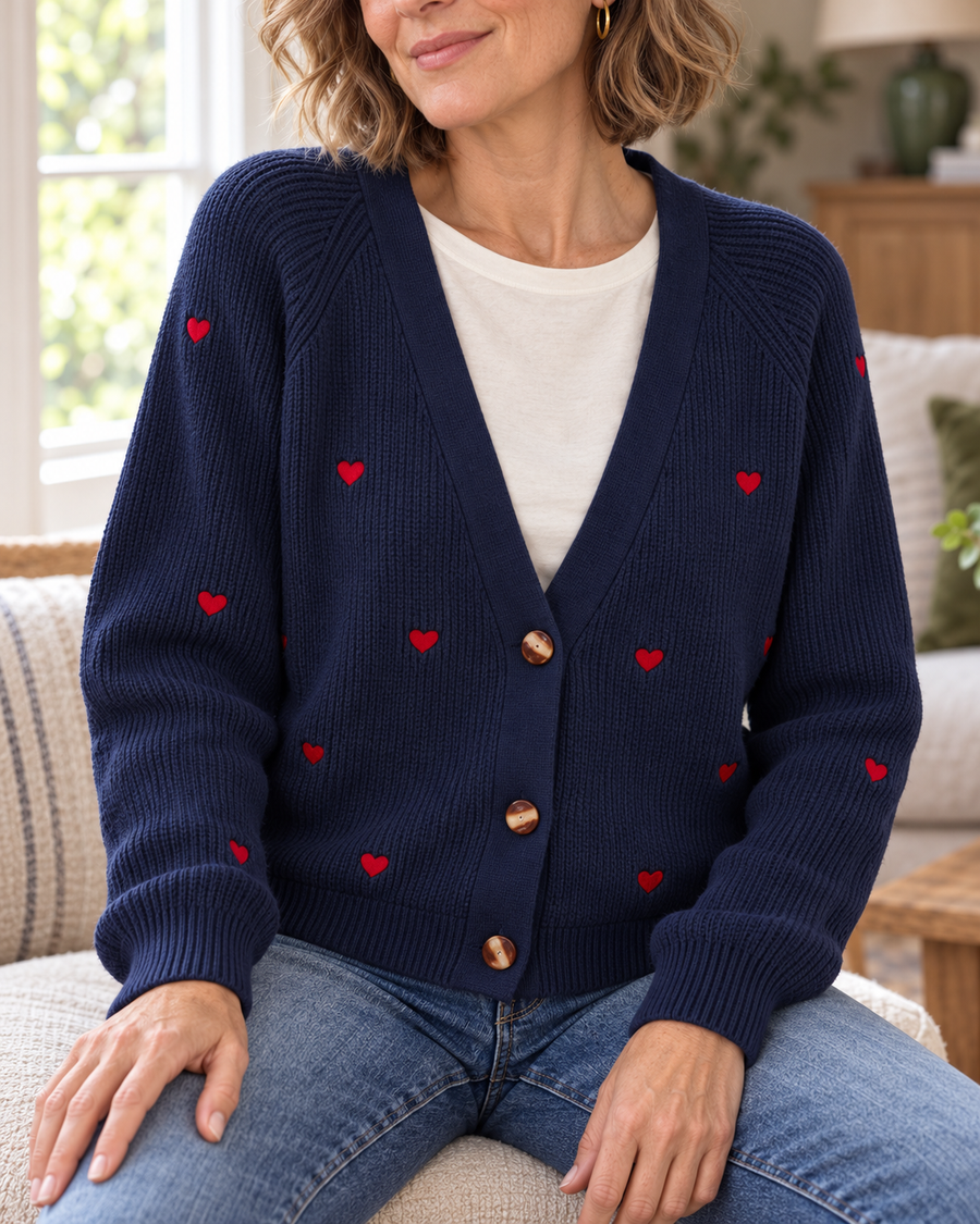The Audrey Heart Detail Cardigan