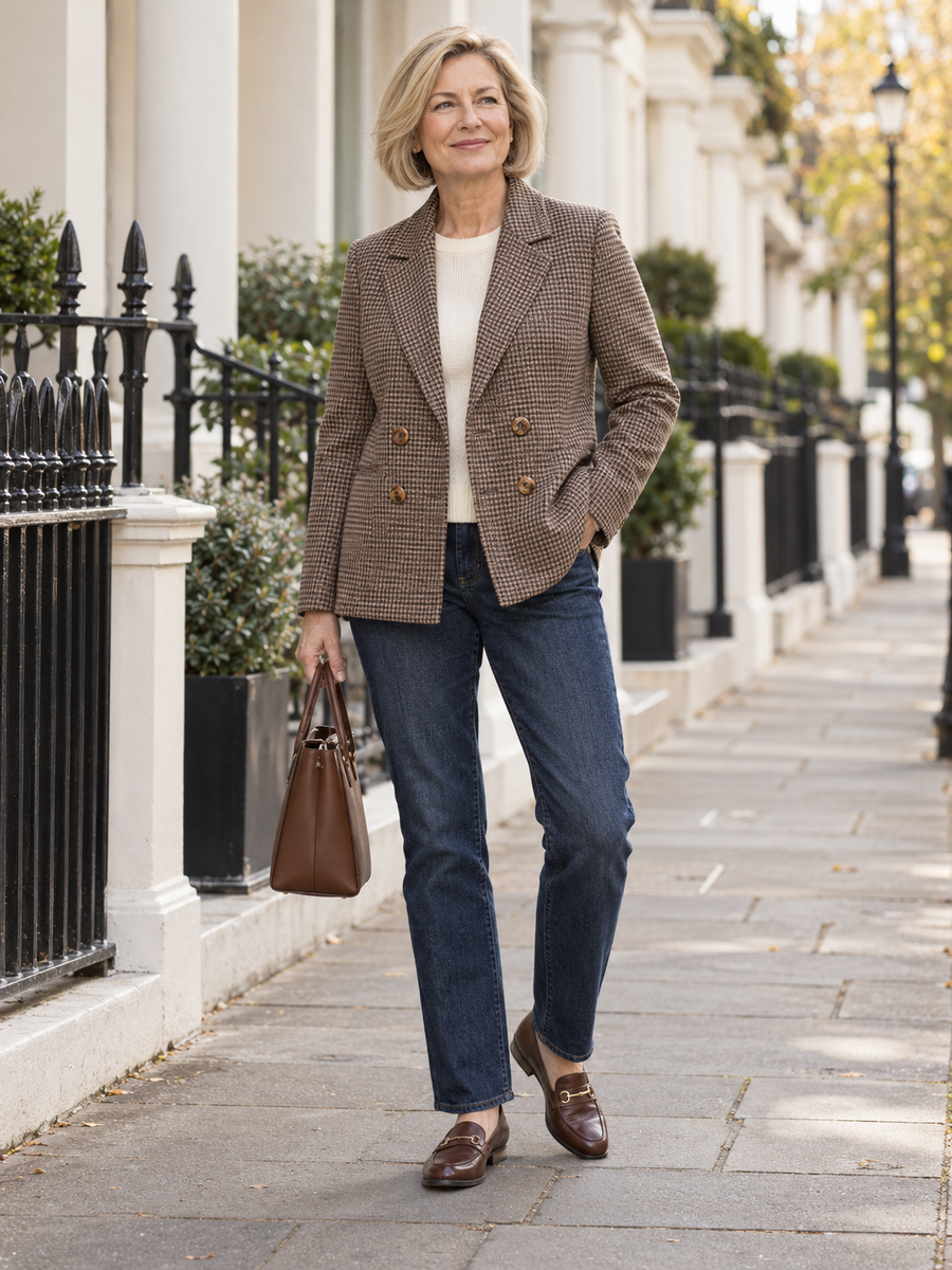 The Beatrix Houndstooth Blazer — hero view