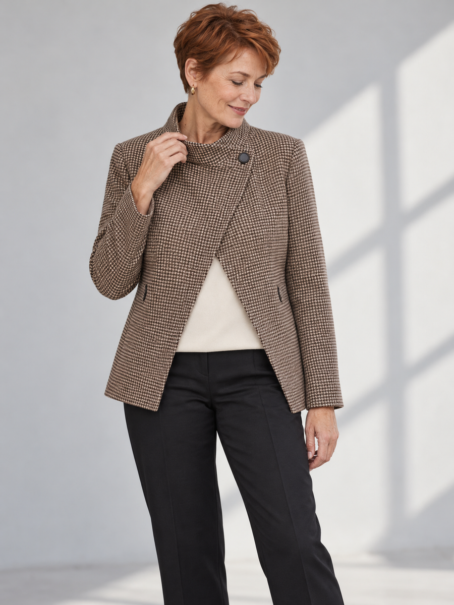 The Edith Asymmetric Check Blazer