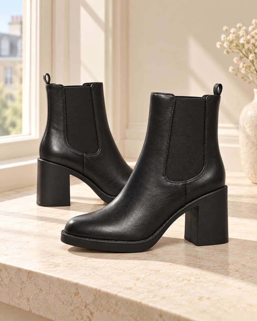 Chelsea Block Heel Ankle Boots