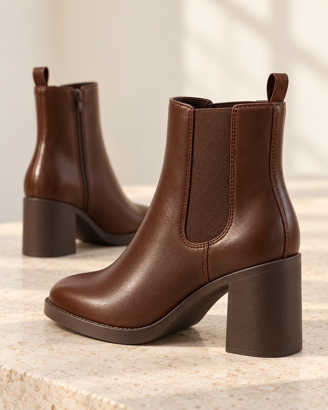 Chelsea Block Heel Ankle Boots