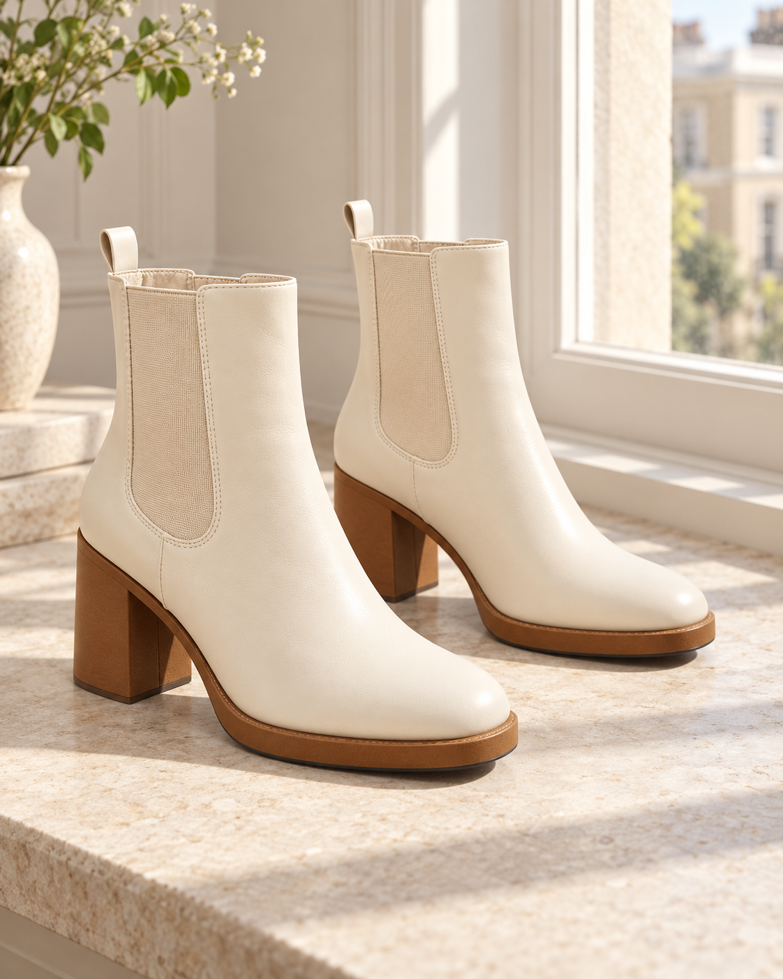 Chelsea Block Heel Ankle Boots