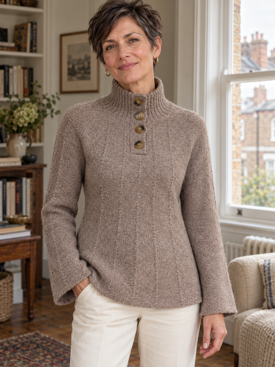 The Frances Button-Neck Jumper