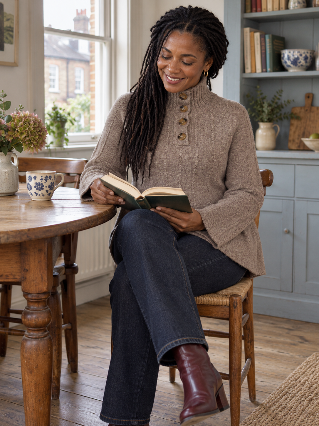 The Frances Button-Neck Jumper