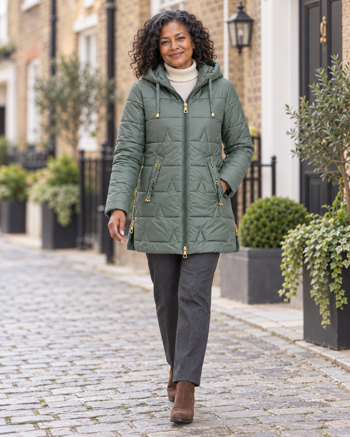 The Harriet Hooded Quilted Coat