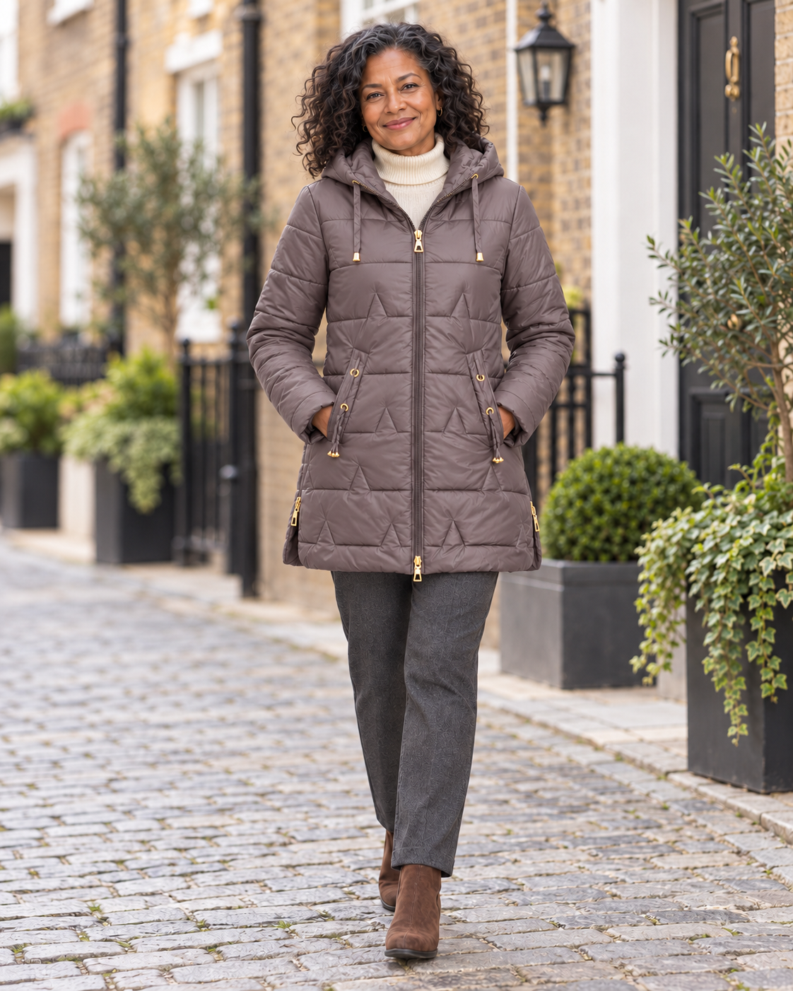 The Harriet Hooded Quilted Coat