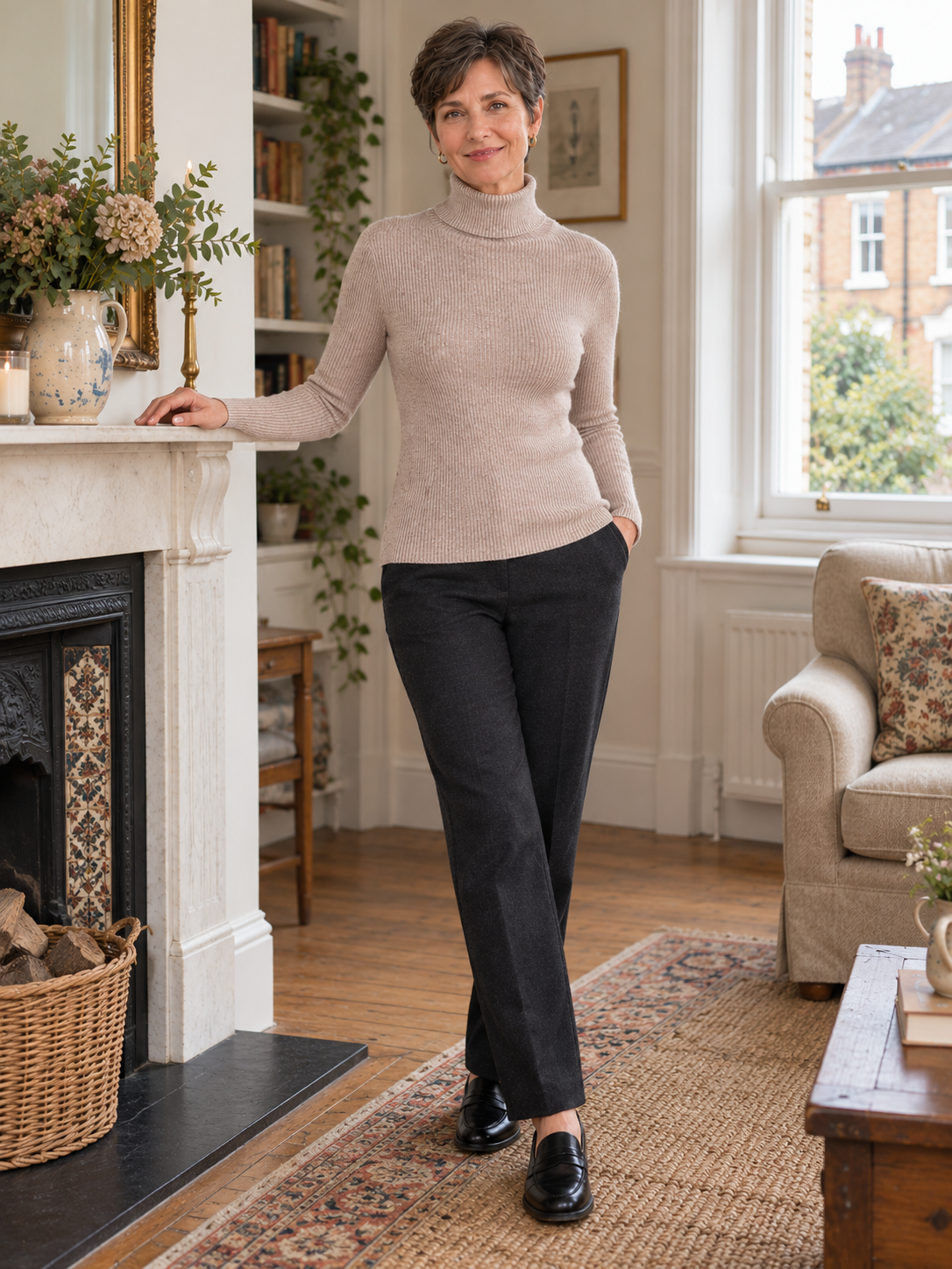 The Nora Ribbed Roll-Neck Jumper
