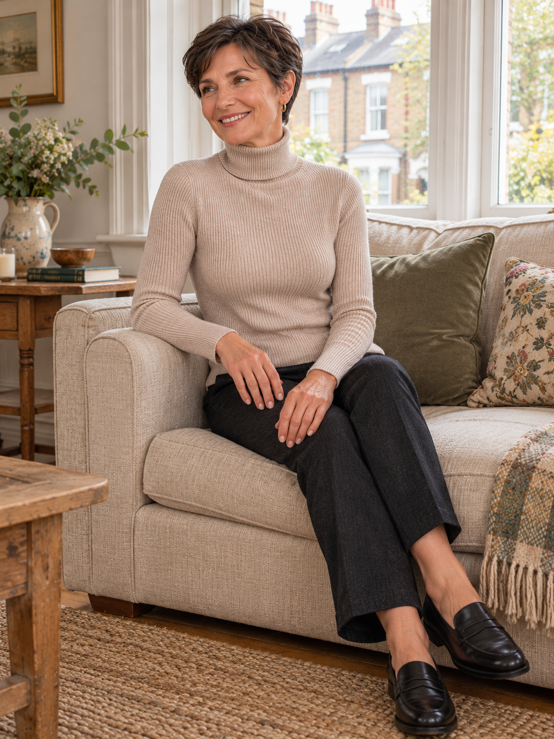 The Nora Ribbed Roll-Neck Jumper