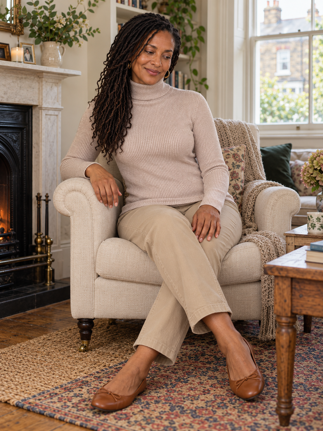 The Nora Ribbed Roll-Neck Jumper