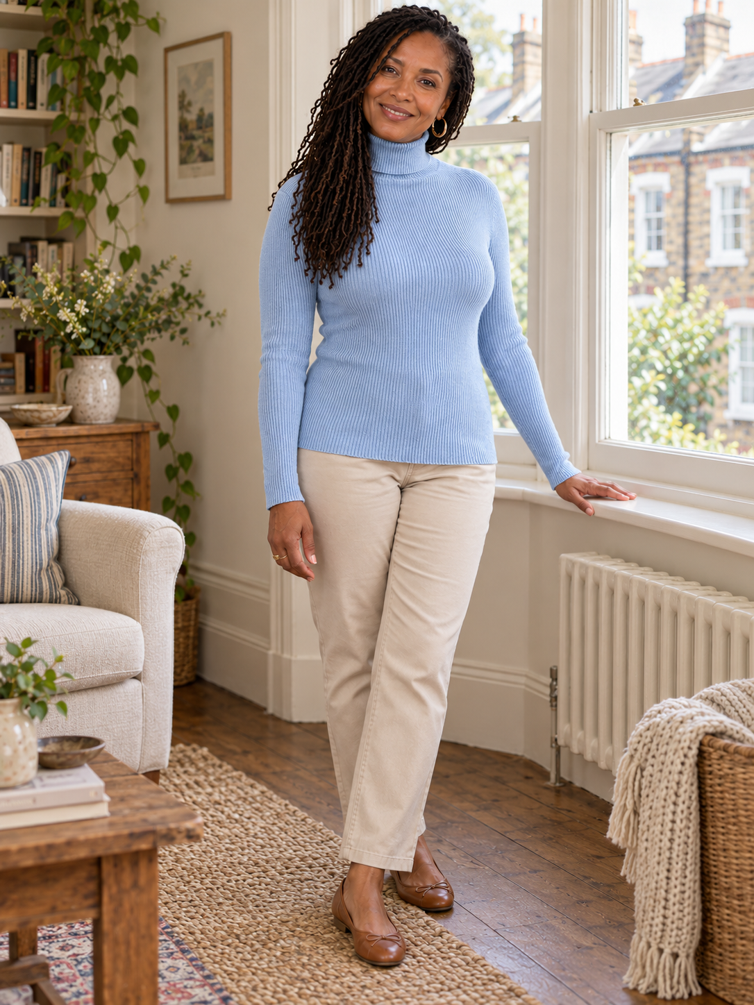 The Nora Ribbed Roll-Neck Jumper