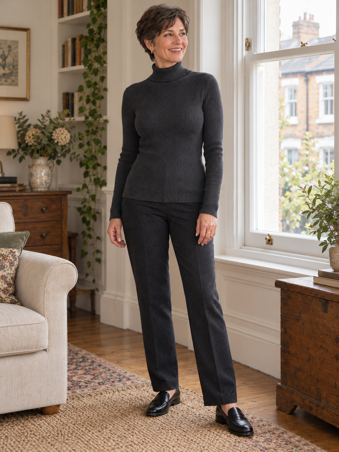 The Nora Ribbed Roll-Neck Jumper