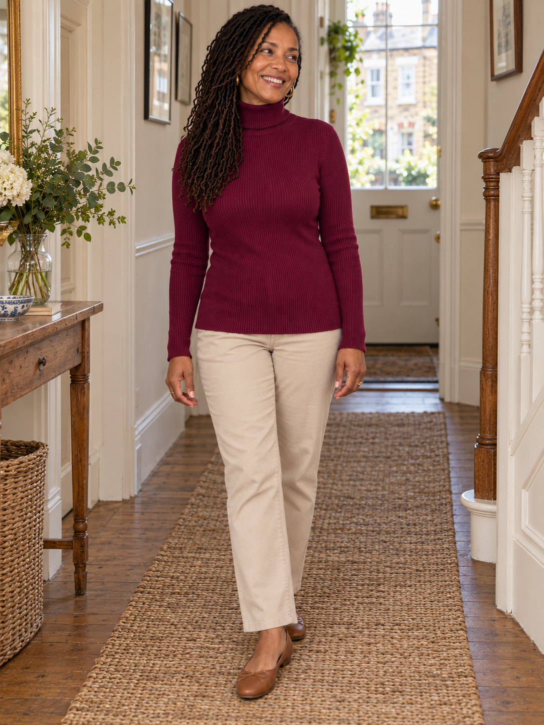 The Nora Ribbed Roll-Neck Jumper