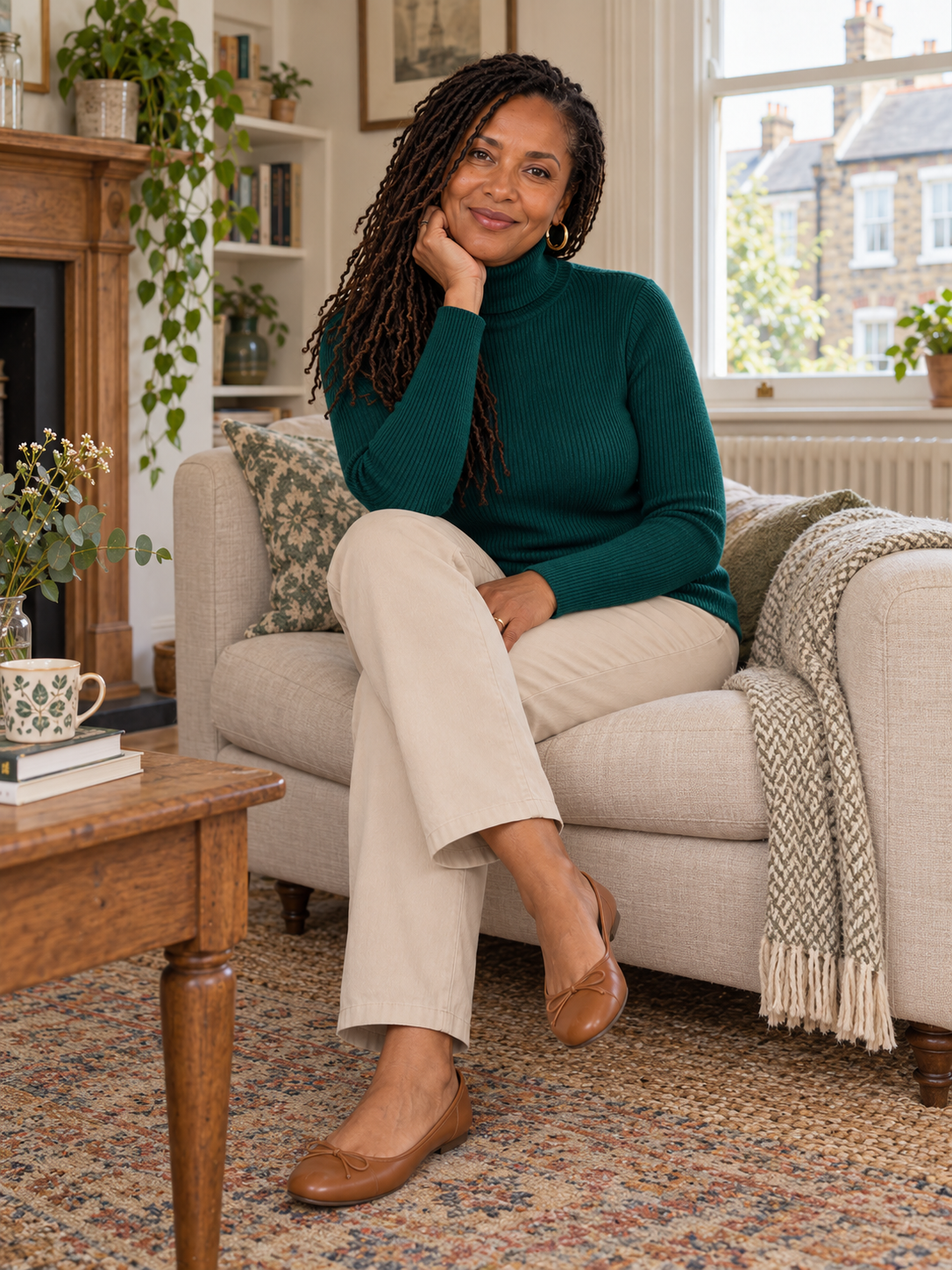 The Nora Ribbed Roll-Neck Jumper