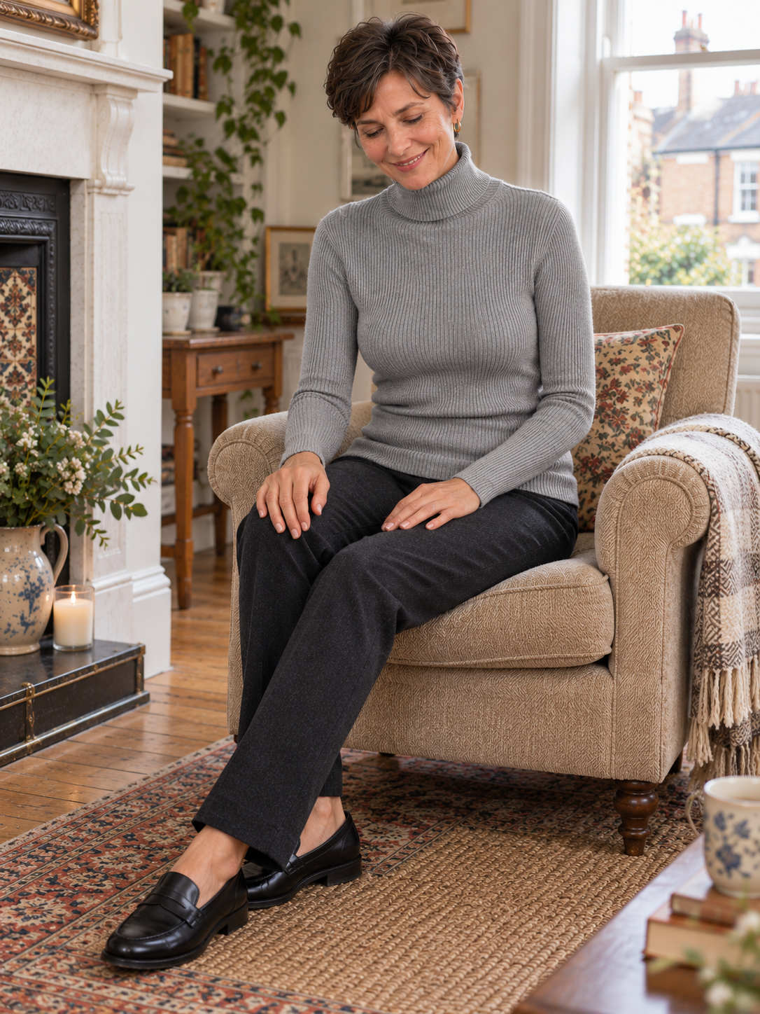The Nora Ribbed Roll-Neck Jumper