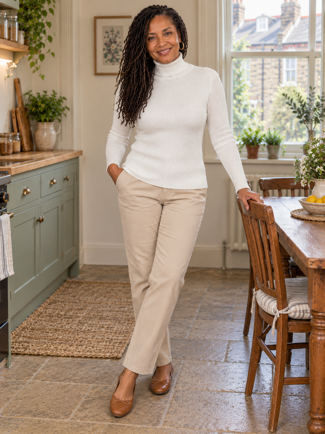 The Nora Ribbed Roll-Neck Jumper