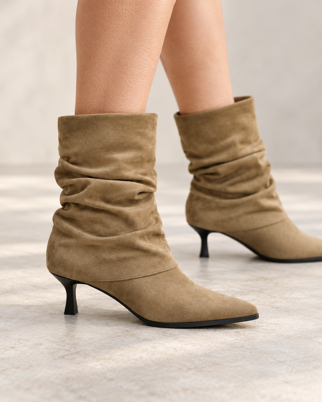 Savoy Draped Heel Boots