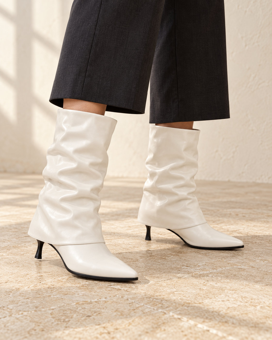 Savoy Draped Heel Boots