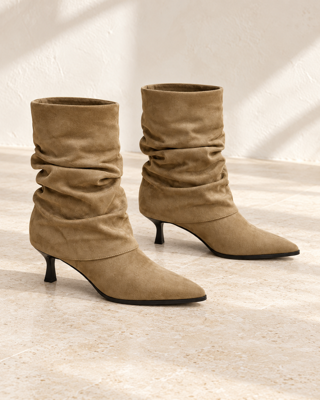 Savoy Draped Heel Boots