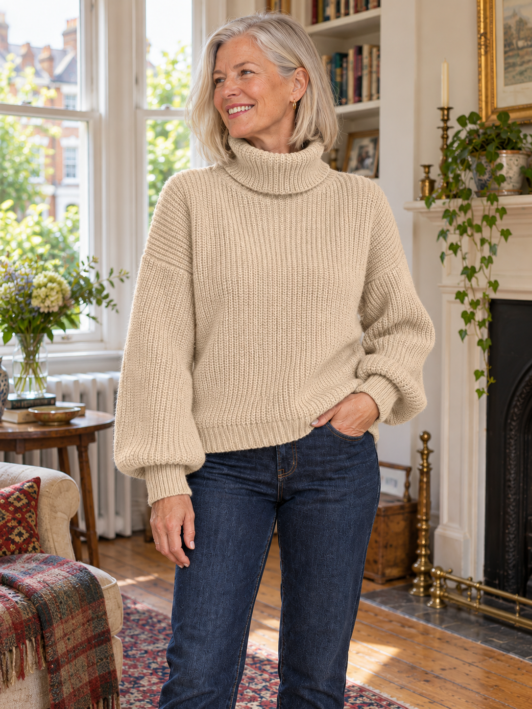 The Serena Balloon-Sleeve Jumper