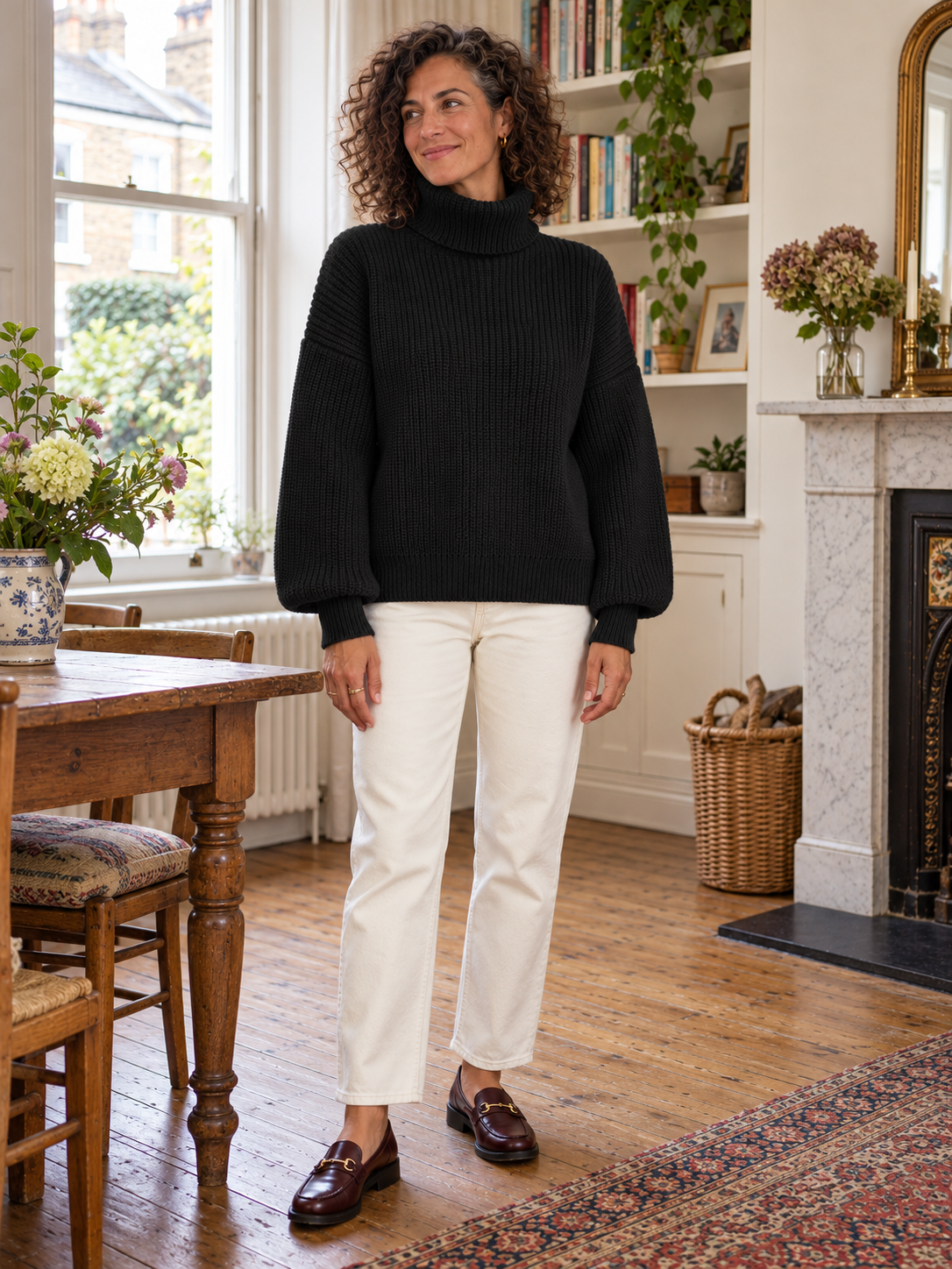The Serena Balloon-Sleeve Jumper
