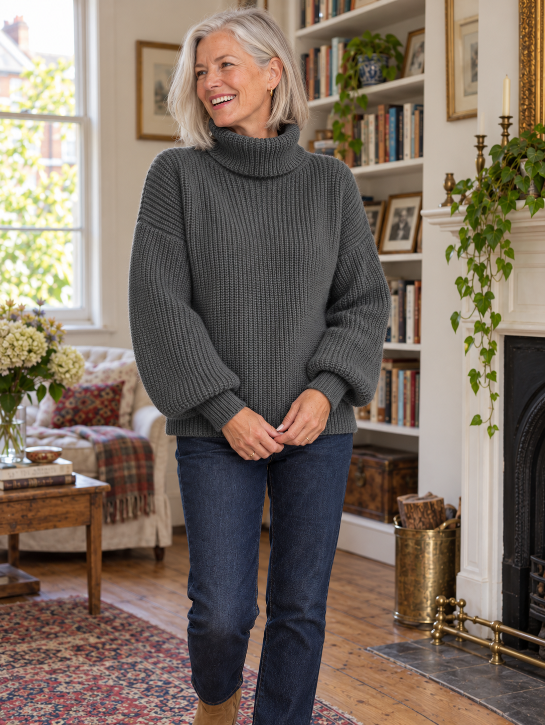 The Serena Balloon-Sleeve Jumper