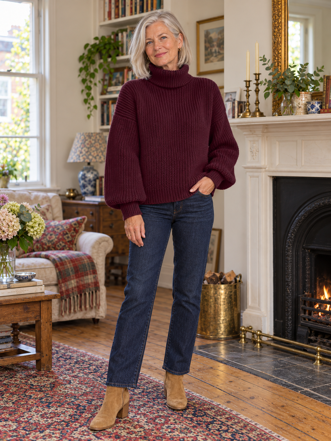 The Serena Balloon-Sleeve Jumper