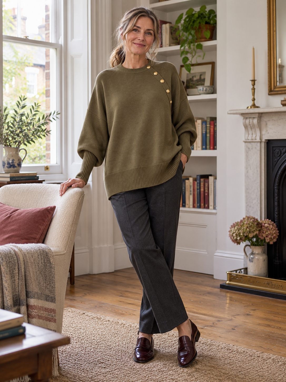 The Vivienne Button-Detail Jumper