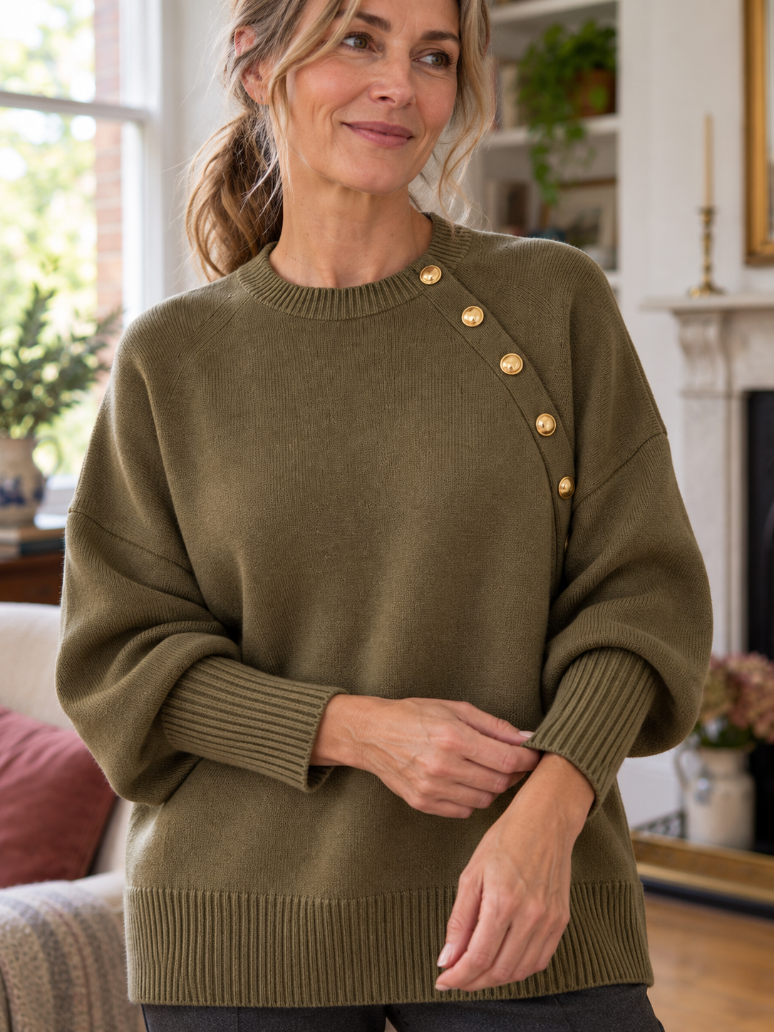The Vivienne Button-Detail Jumper