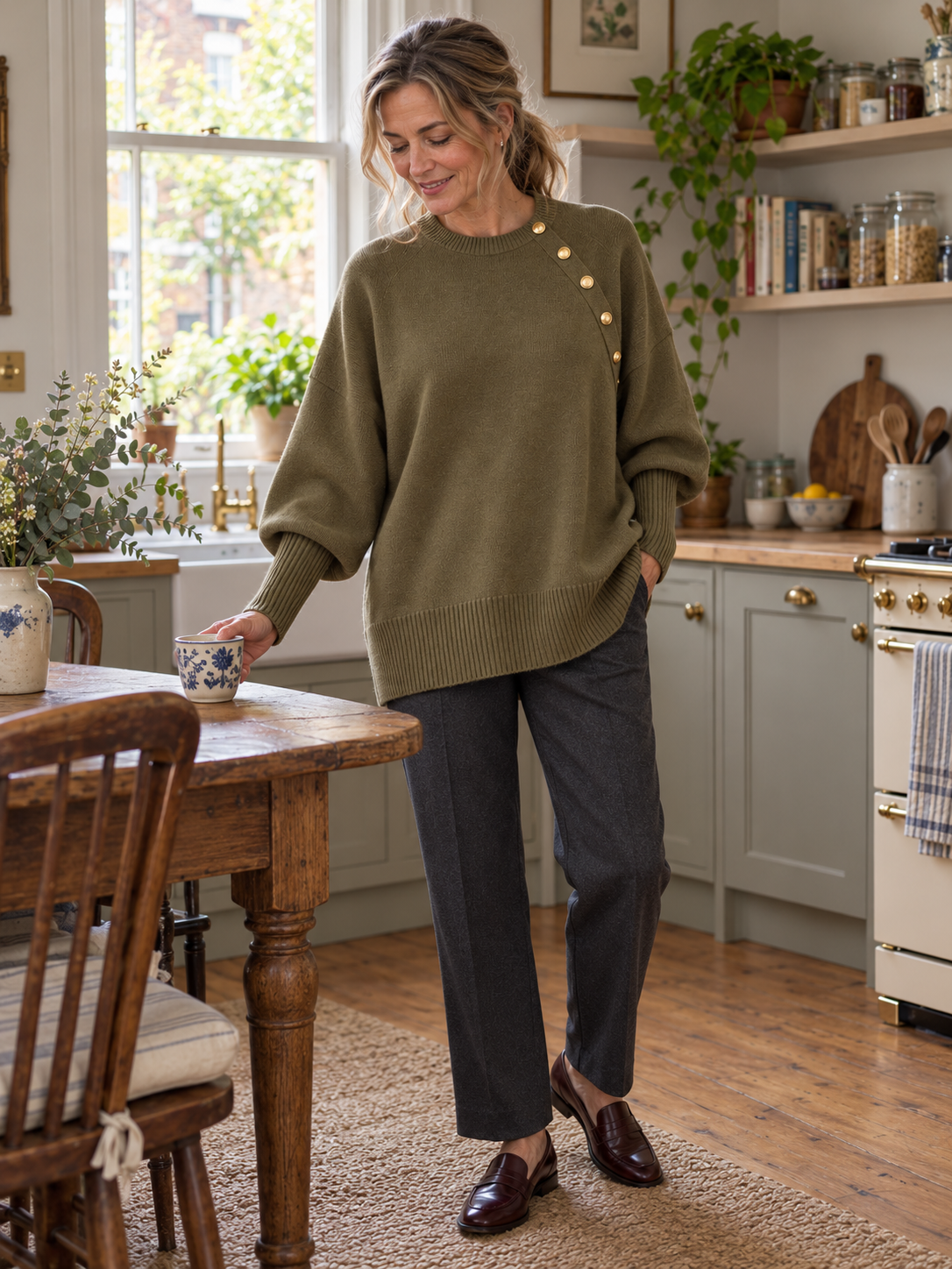 The Vivienne Button-Detail Jumper
