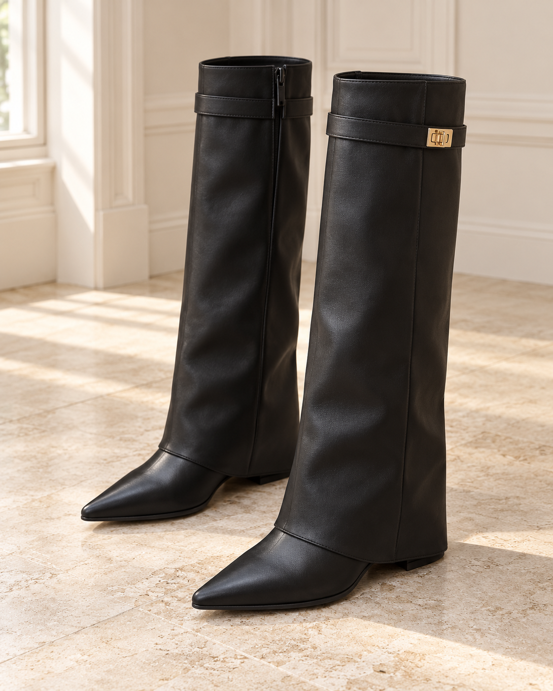 Windsor Draped Buckle Boots