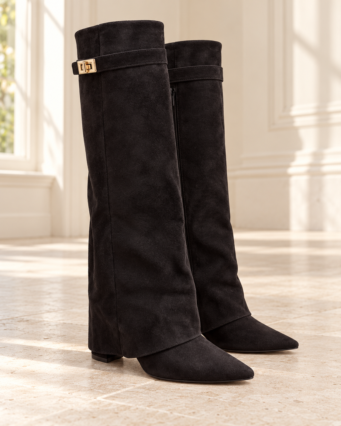 Windsor Draped Buckle Boots