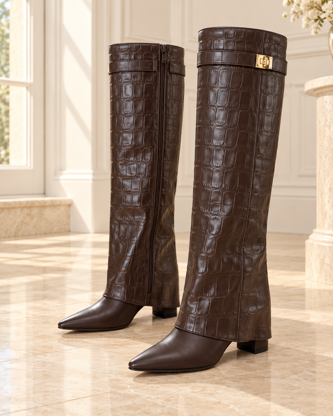 Windsor Draped Buckle Boots