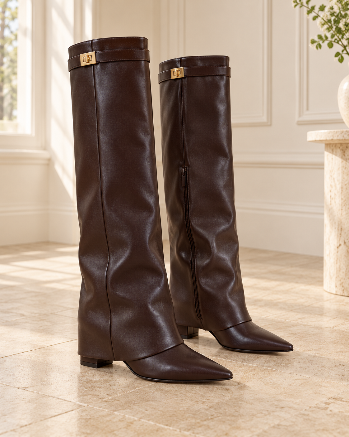 Windsor Draped Buckle Boots
