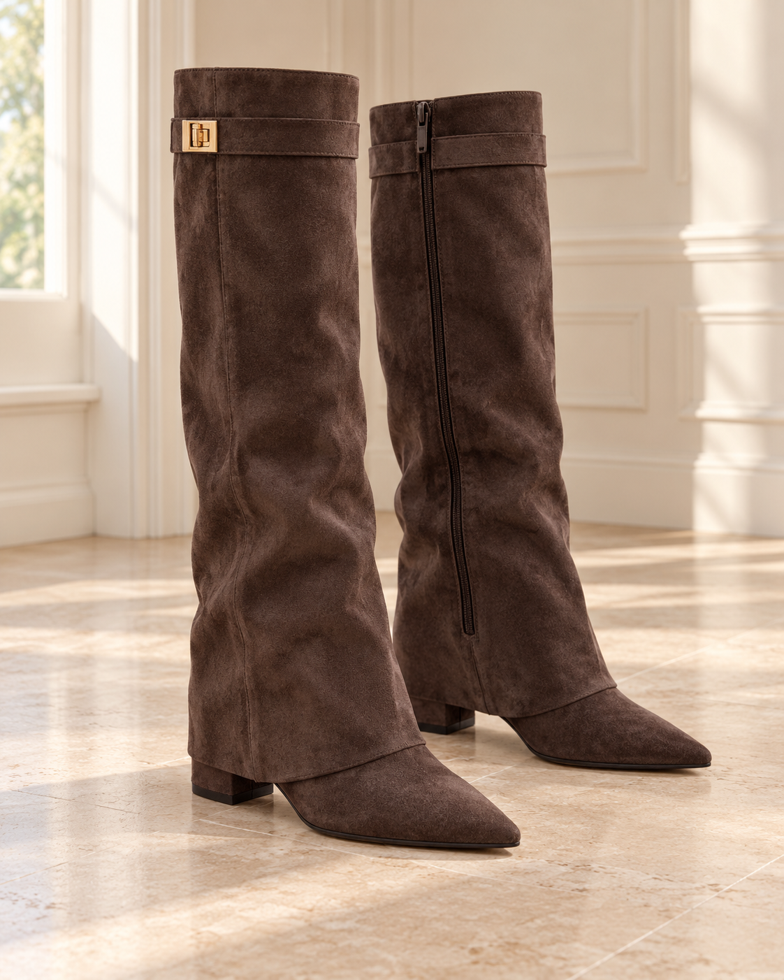 Windsor Draped Buckle Boots